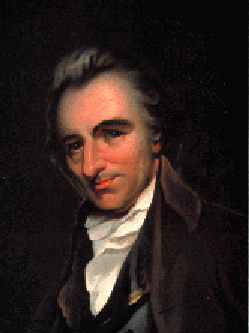 Thomas Paine writer of Common Sense and Age of Reason. Picture courtesy www.marxists.org.